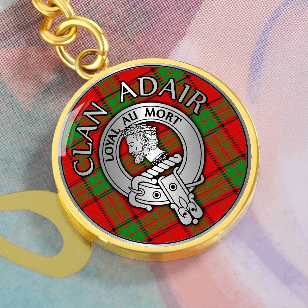 Clan Adair Crest & Tartan Pendant Keychain