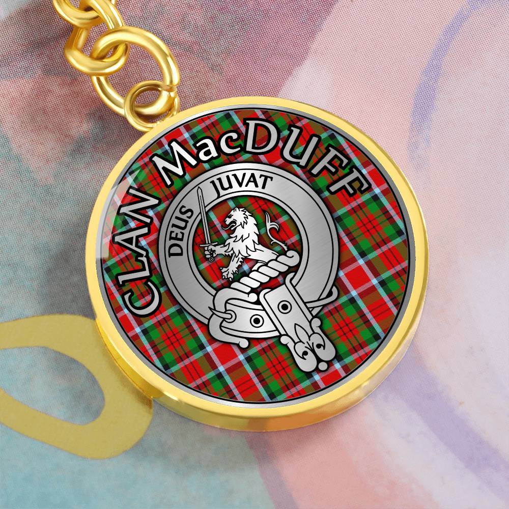 Clan MacDuff Crest & Tartan Pendant Keychain