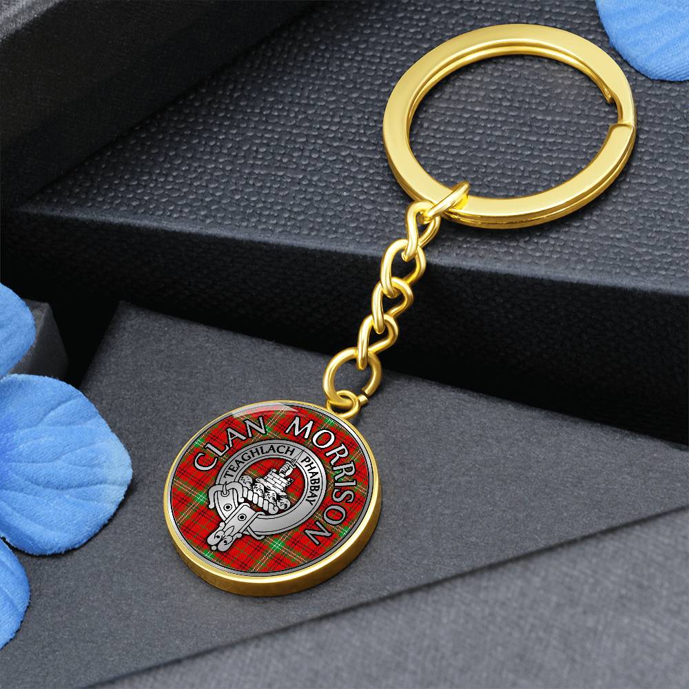 Clan Morrison Crest & Tartan Pendant Keychain