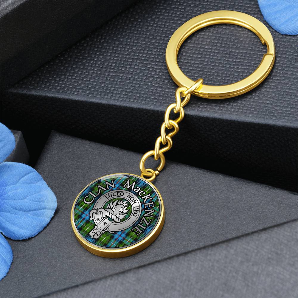 Clan MacKenzie Crest & Tartan Pendant Keychain