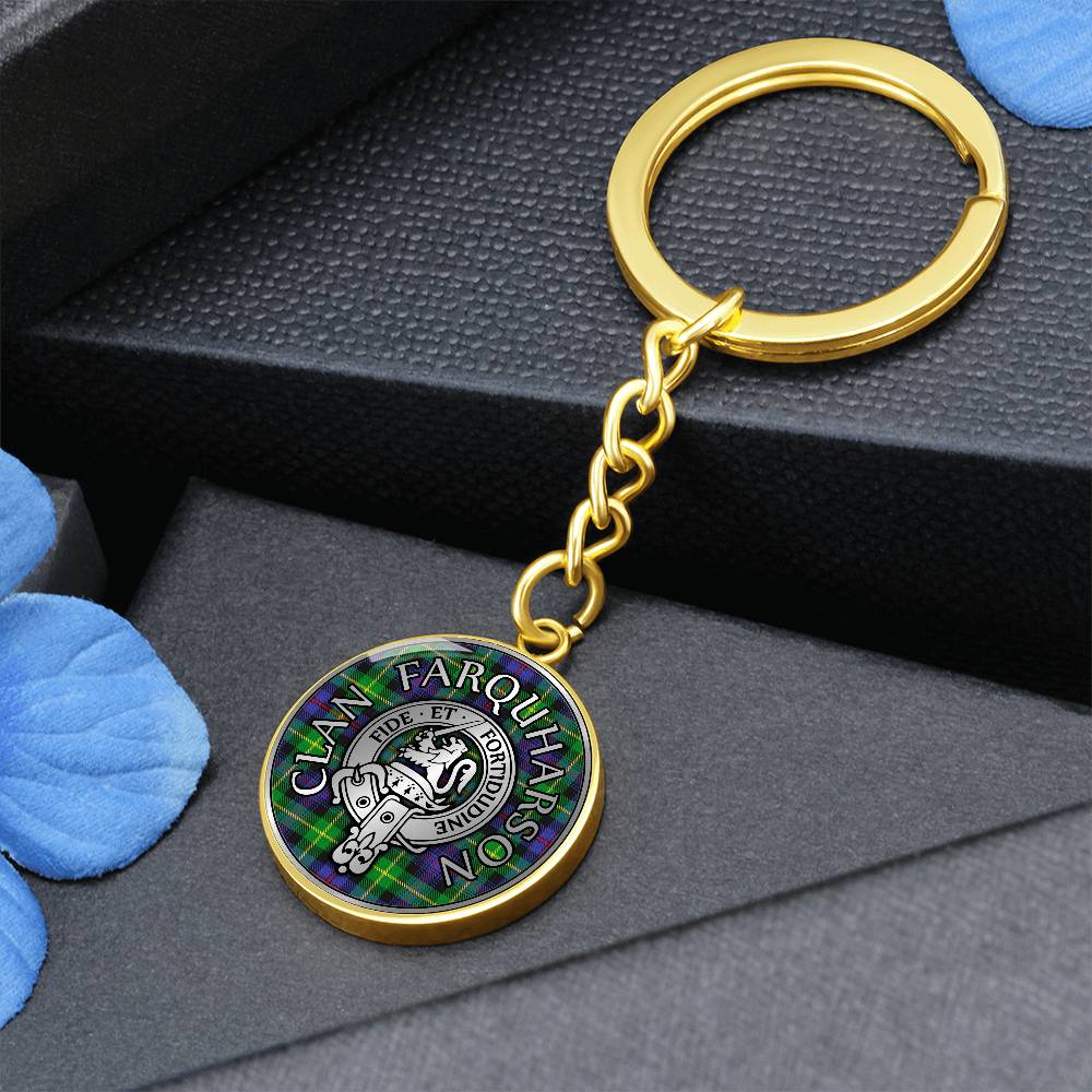 Clan Farquharson Crest & Tartan Pendant Keychain