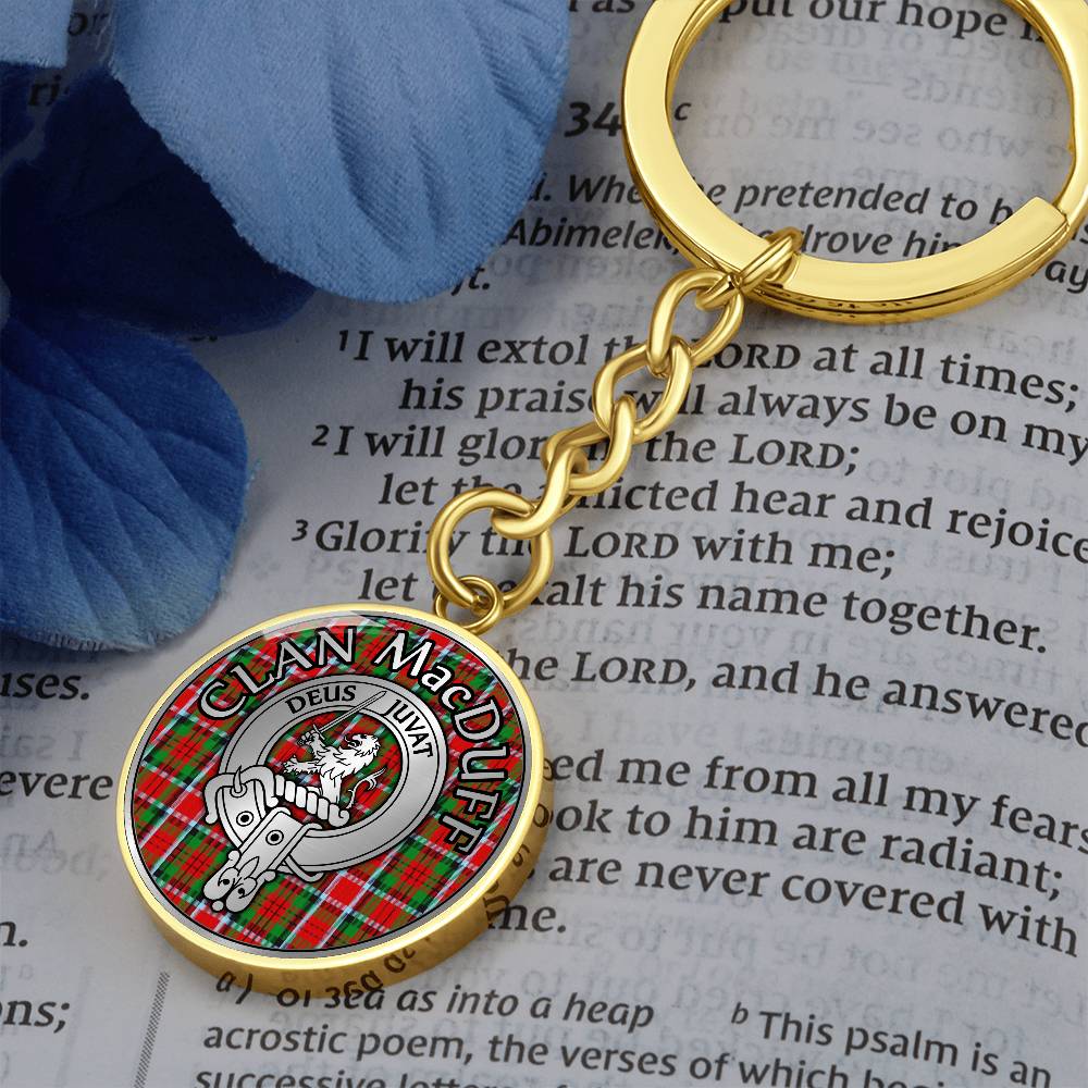 Clan MacDuff Crest & Tartan Pendant Keychain