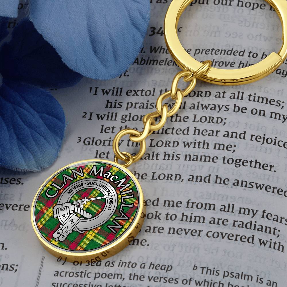 Clan MacMillan Crest & Tartan Pendant Keychain