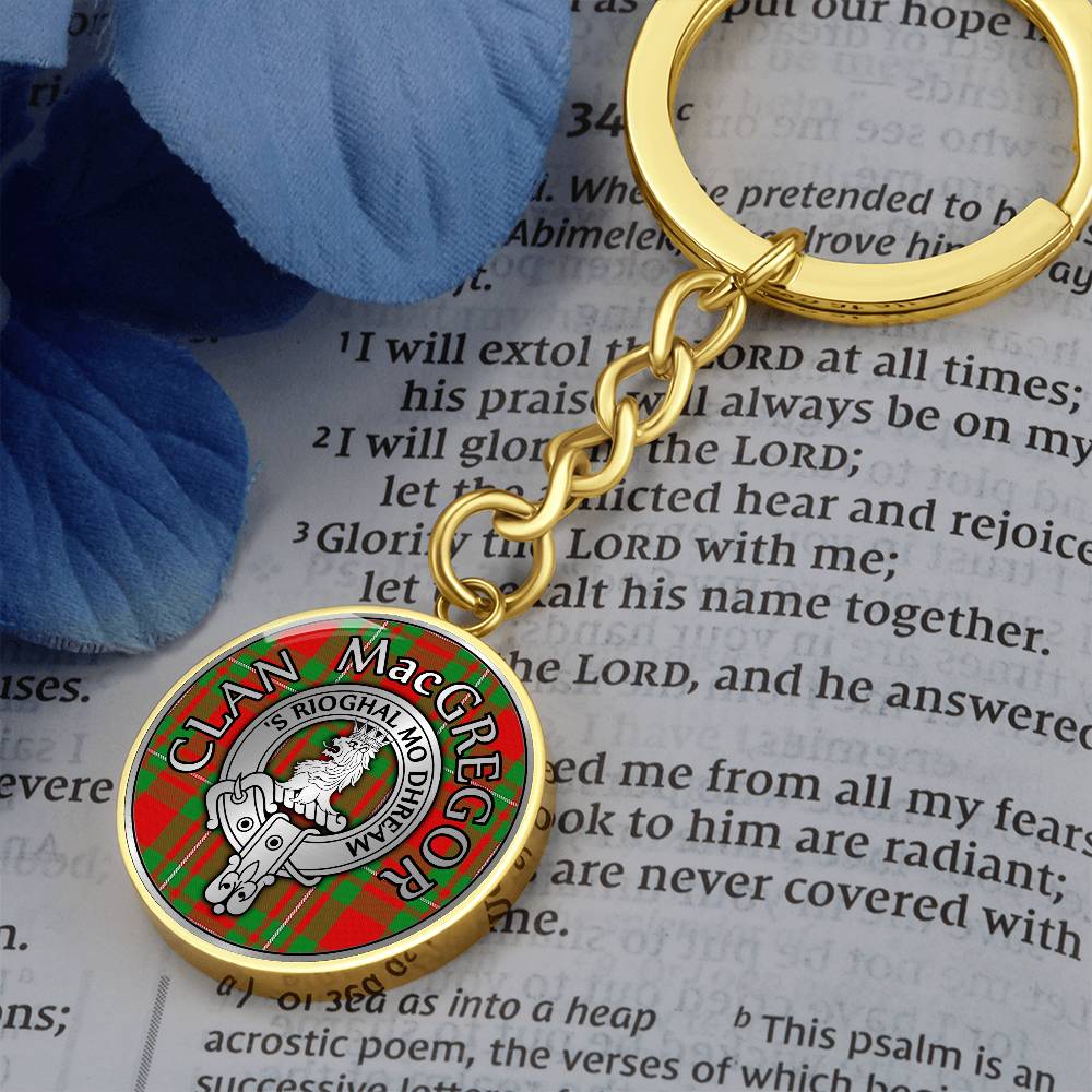 Clan MacGregor Crest & Tartan Pendant Keychain