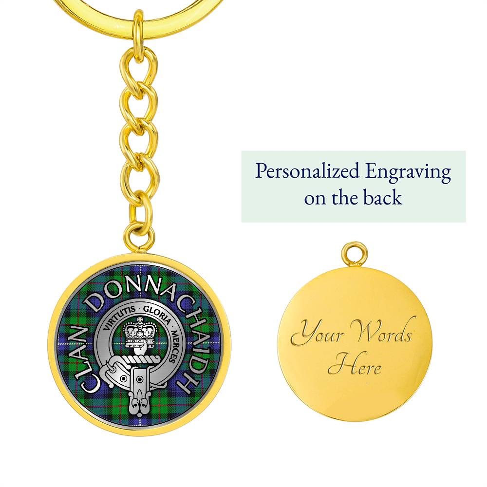 Clan Donnachaidh Crest & Hunting Tartan Pendant Keychain