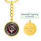 Clan MacQueen Crest & Tartan Knot Pendant Keychain