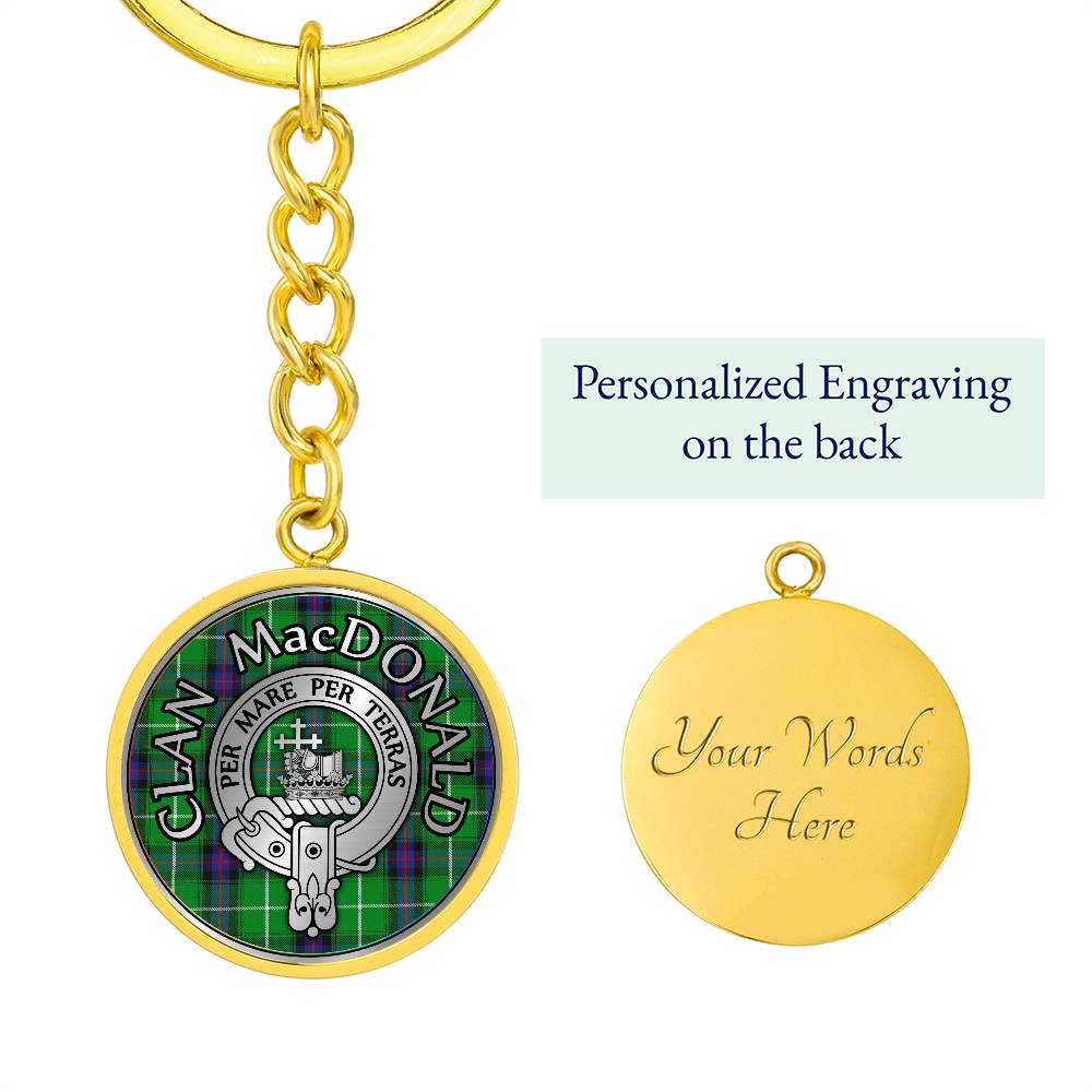 Clan MacDonald Crest & Tartan Pendant Keychain