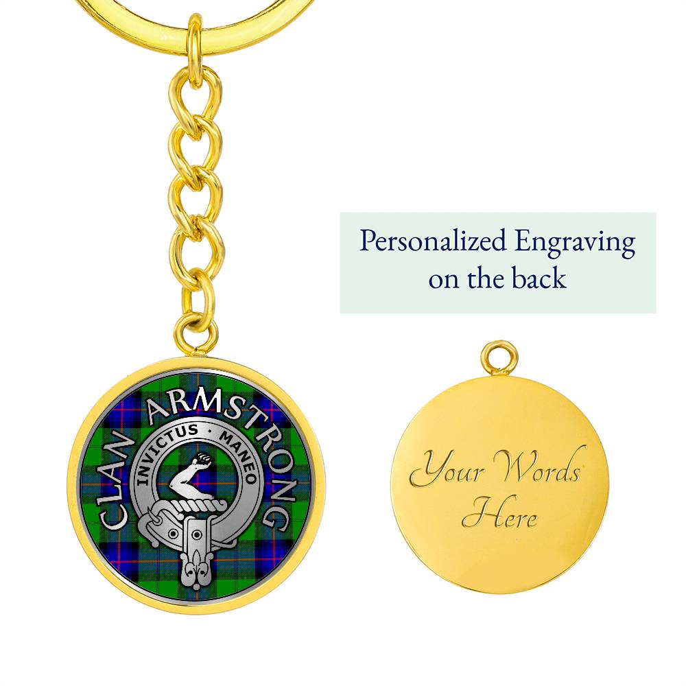 Clan Armstrong Crest & Tartan Pendant Keychain