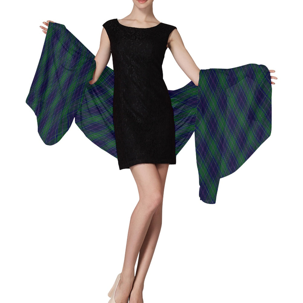 Clan Begg Tartan Bias Chiffon Scarf