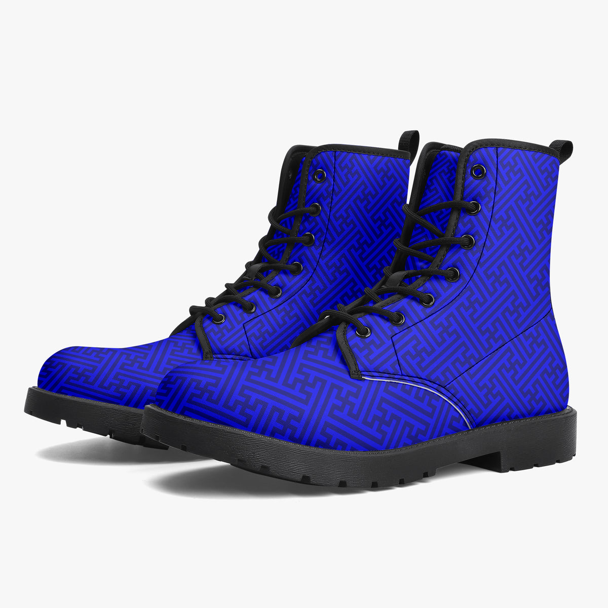 Japanese Wagara - Sayagata Blue - PU Leather Boots