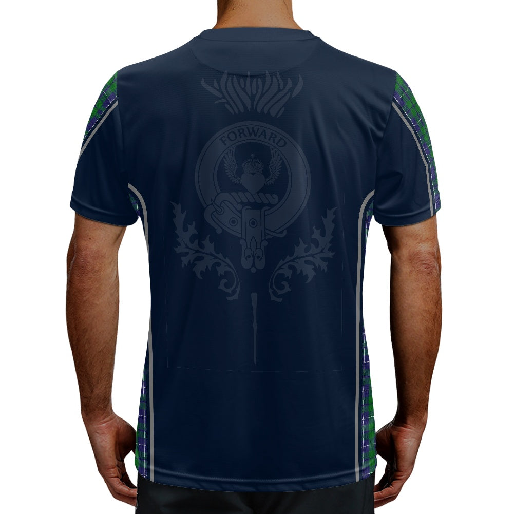 Clan Douglas Tartan & Black Douglas Crest Football Shirt
