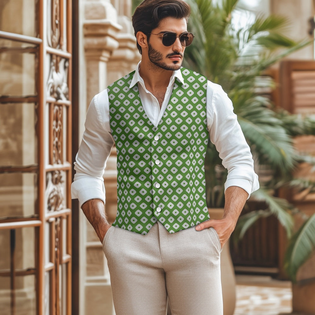 Wagara - Kanoko Green Suit vest jacket