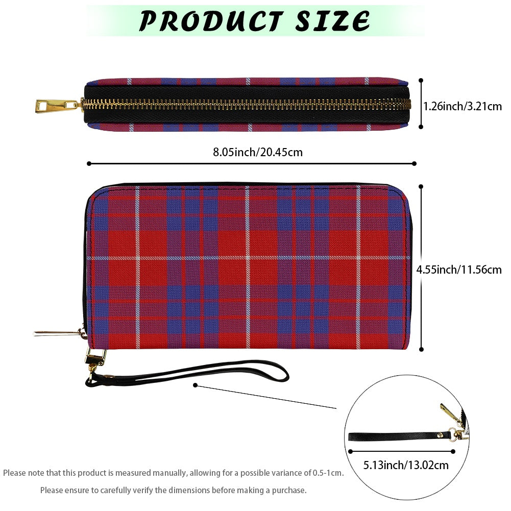 Clan Hamilton Tartan Faux PU Leather clutch bag