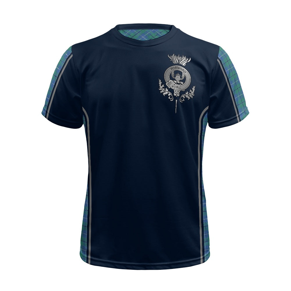 Clan Douglas Ancient Tartan & Black Douglas Crest Football Shirt