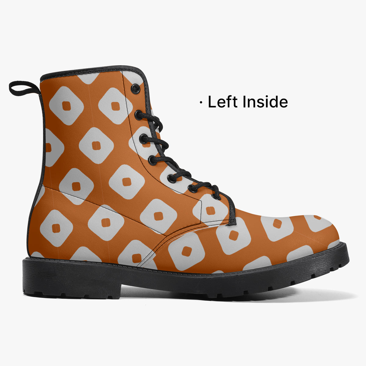 Japanese Wagara - Kanoko Orange - PU Leather Boots
