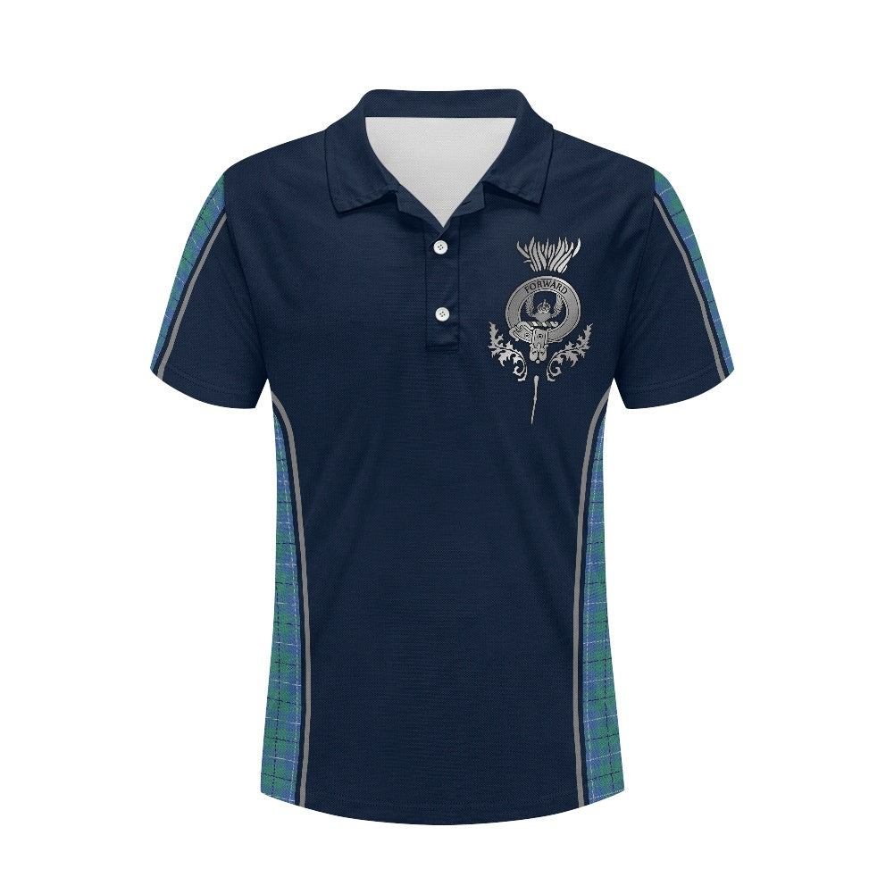 Clan Douglas Ancient Tartan & Black Douglas Crest Polo