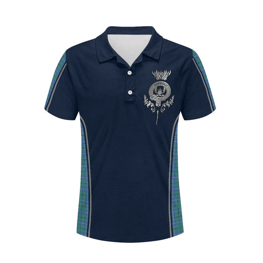 Clan Douglas Ancient Tartan & Black Douglas Crest Polo