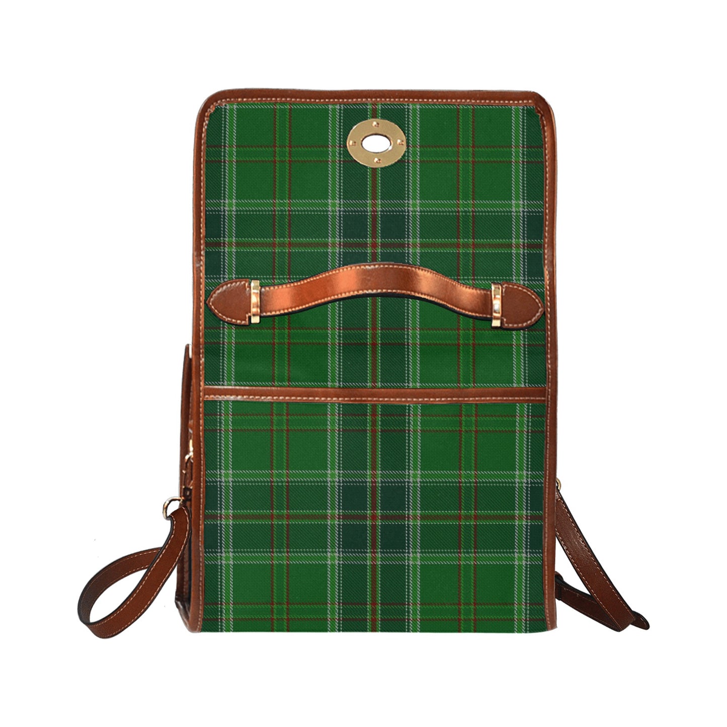 All Ireland Green Tartan Canvas Handbag