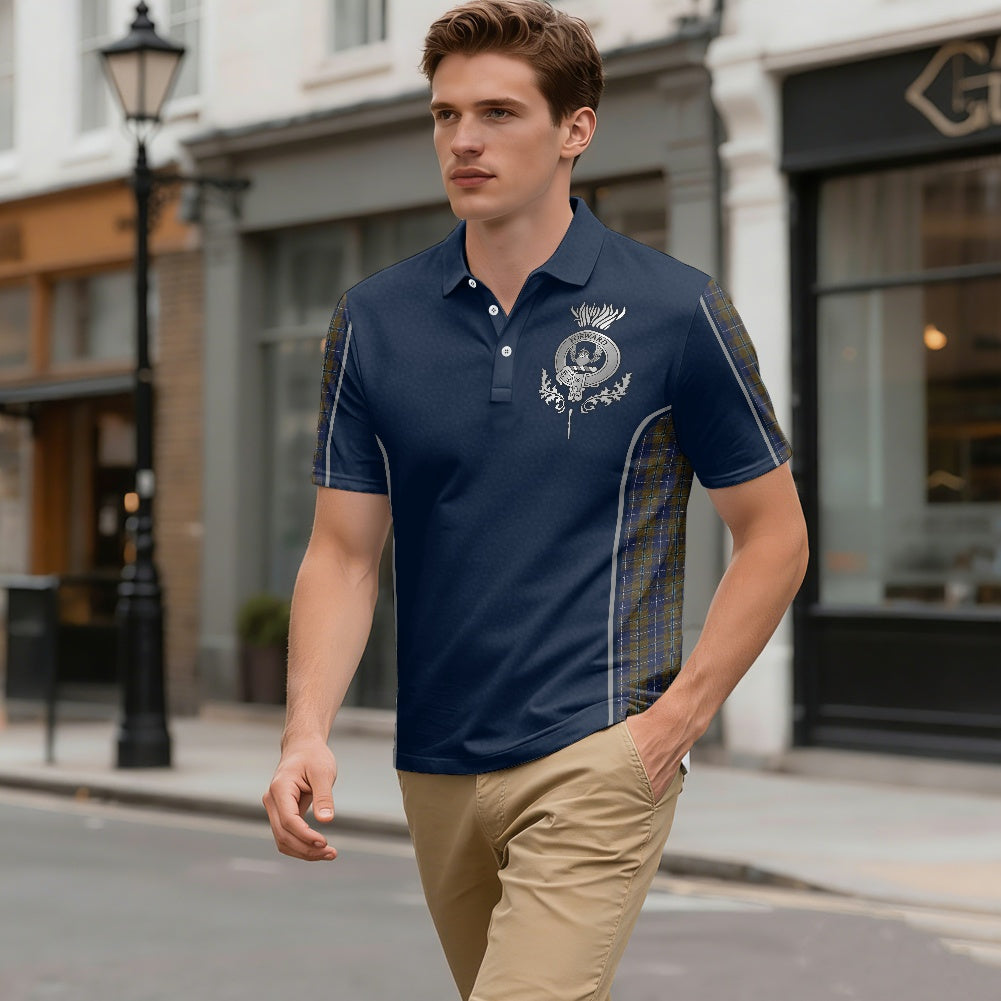 Clan Douglas Brown Tartan & Black Douglas Crest Polo