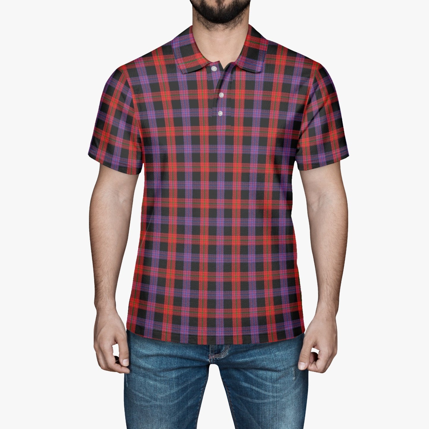 Clan Brown Tartan Polo Shirt