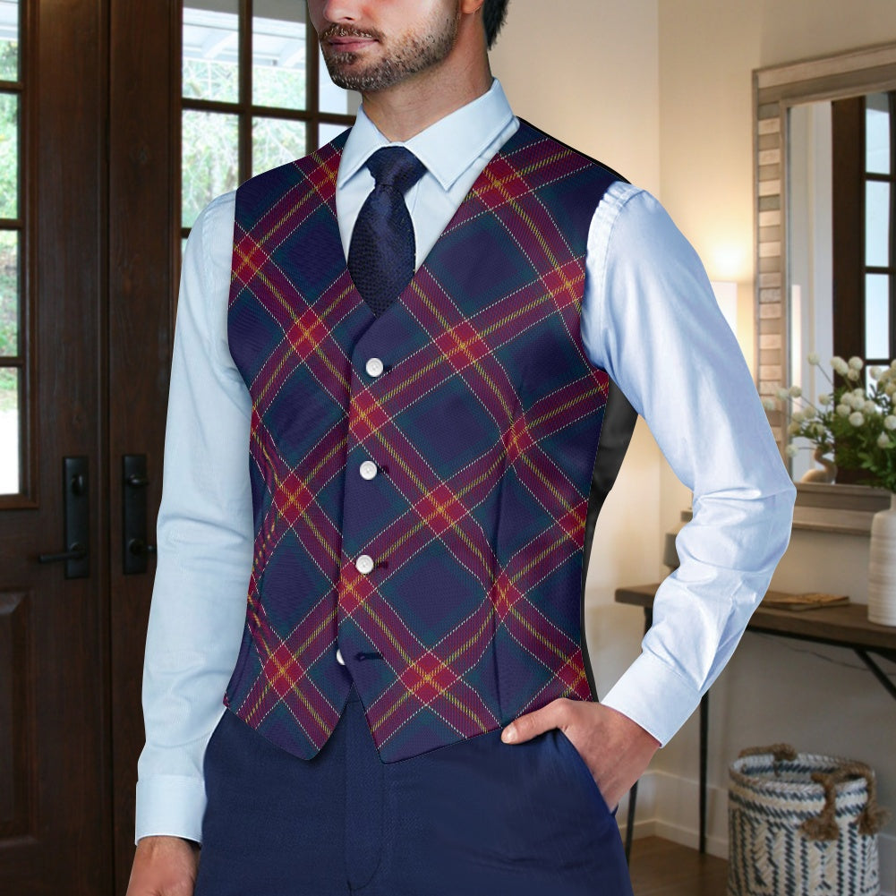 Scottish National Tartan Bias Suit vest jacket