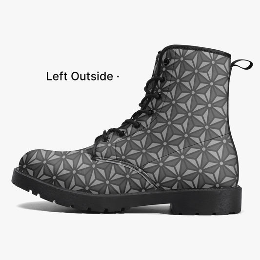 Japanese Wagara - Asoha Black - PU Leather Boots