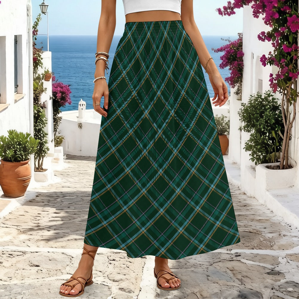 HW Tartan High-waisted midi dress