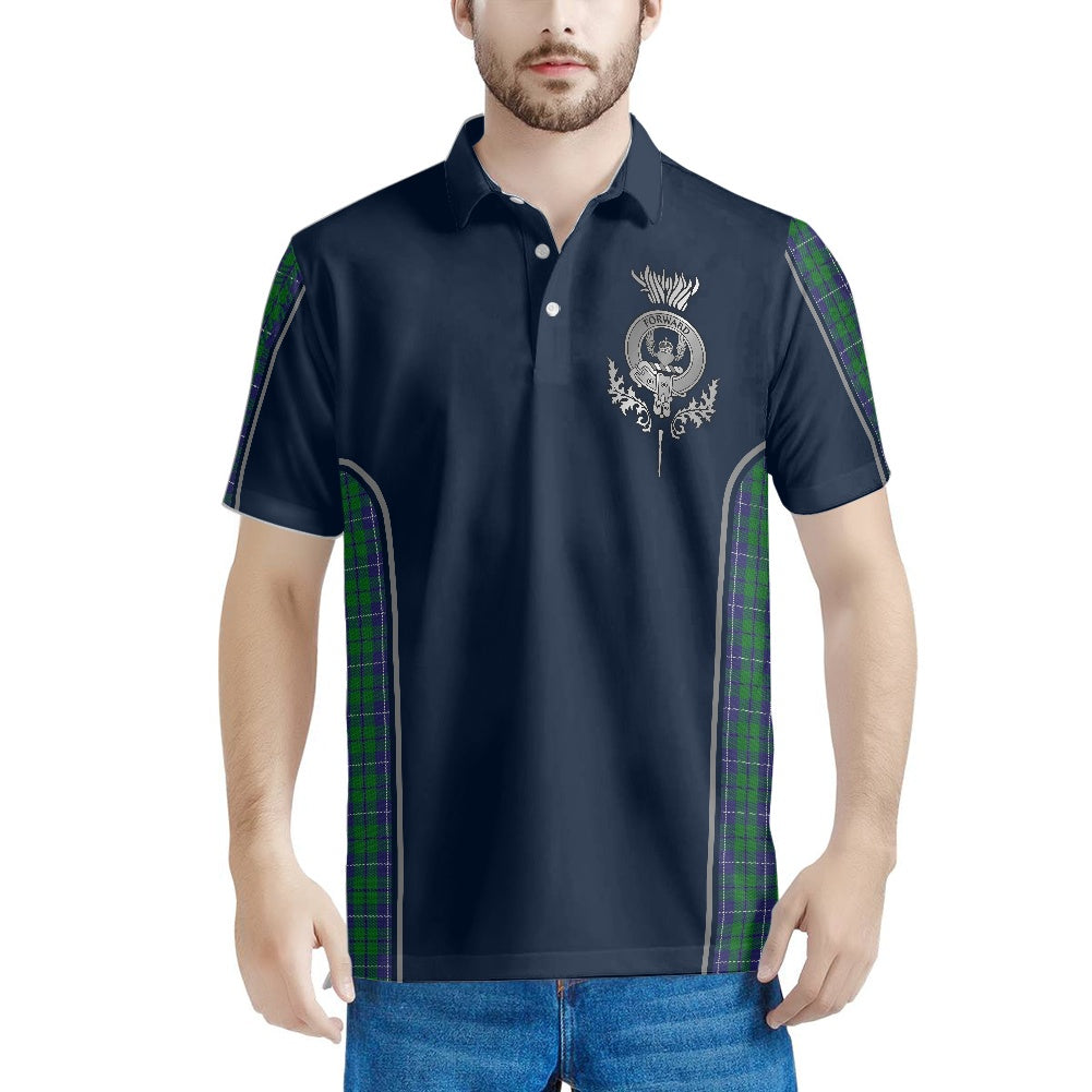 Clan Douglas Tartan & Black Douglas Crest Polo