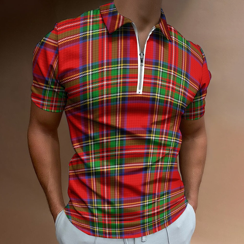 Clan Stewart Tartan Short sleeve polo shirt