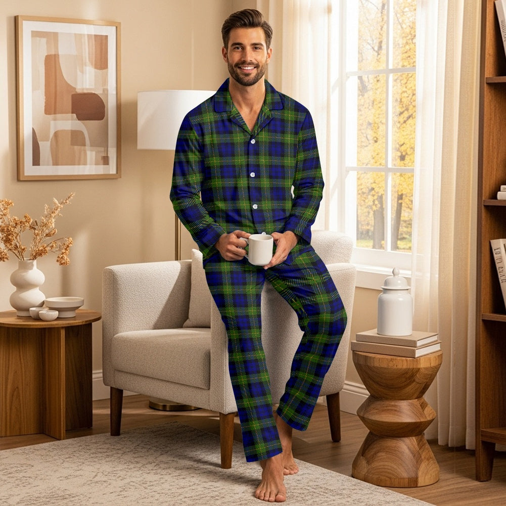 Gordon Highlanders Tartan Men's button pajamas