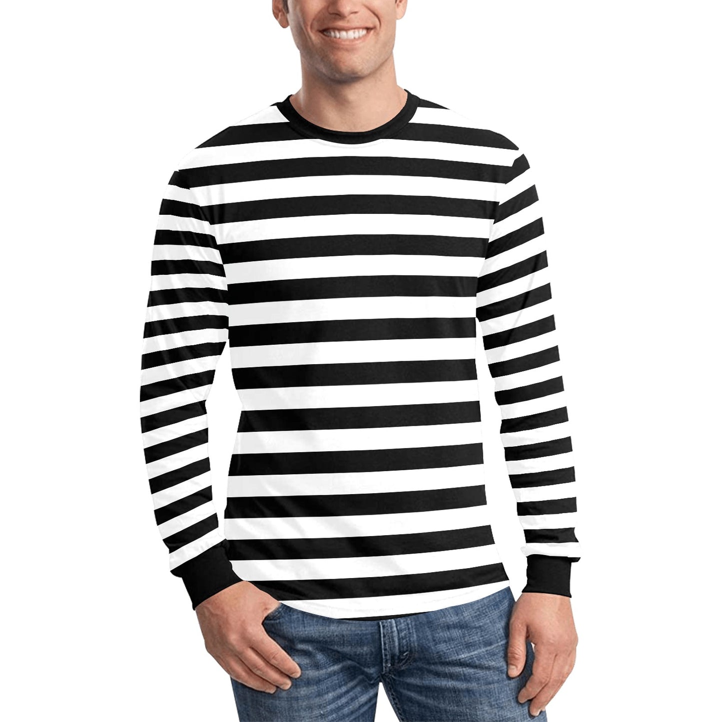 Black & White Striped Long Sleeve T-shirt