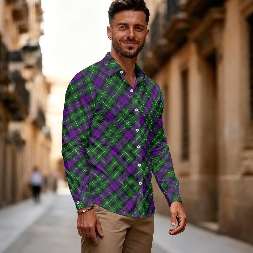 Clan Abercrombie Tartan Bias Men's long-sleeved shirt