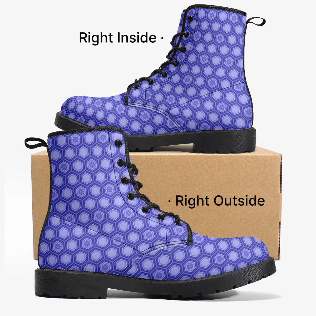 Japanese Wagara - Kikko Blue - PU Leather Boots