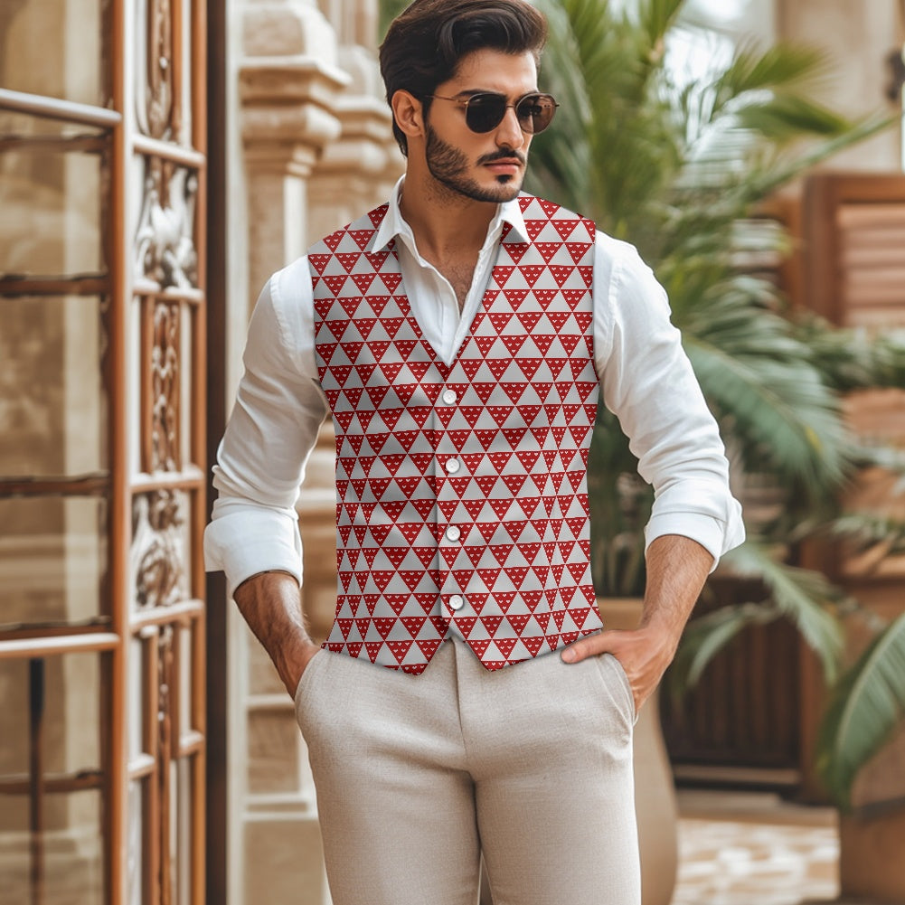 Wagara - Uroko Red Suit vest jacket