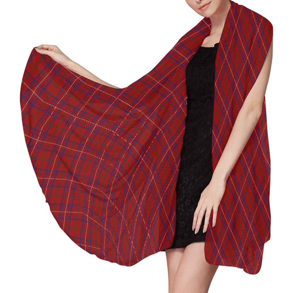Clan Rose Tartan Bias Chiffon Scarf
