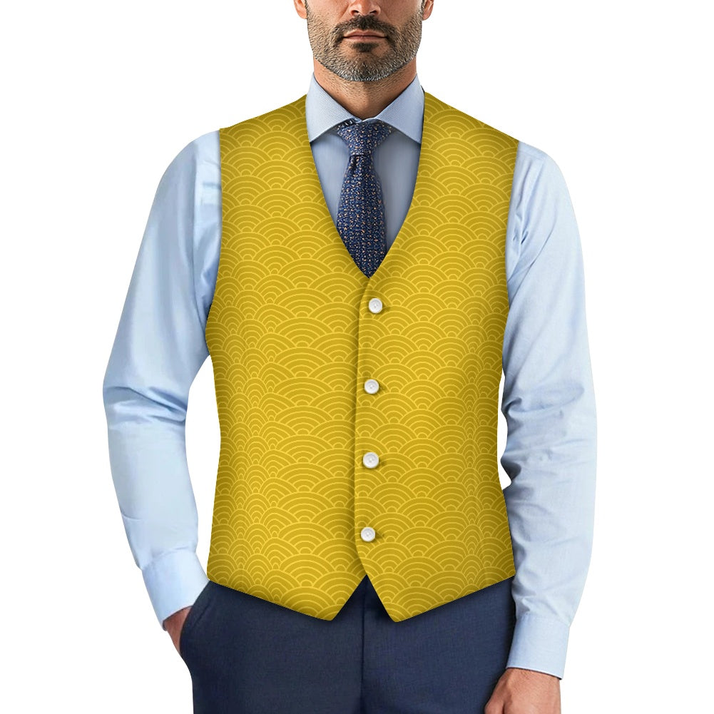 Wagara - Seigaiha Gold Suit vest jacket