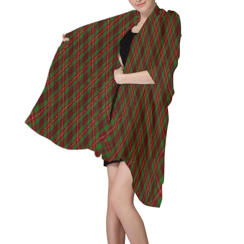 Clan Ainslie Tartan Bias Chiffon Scarf