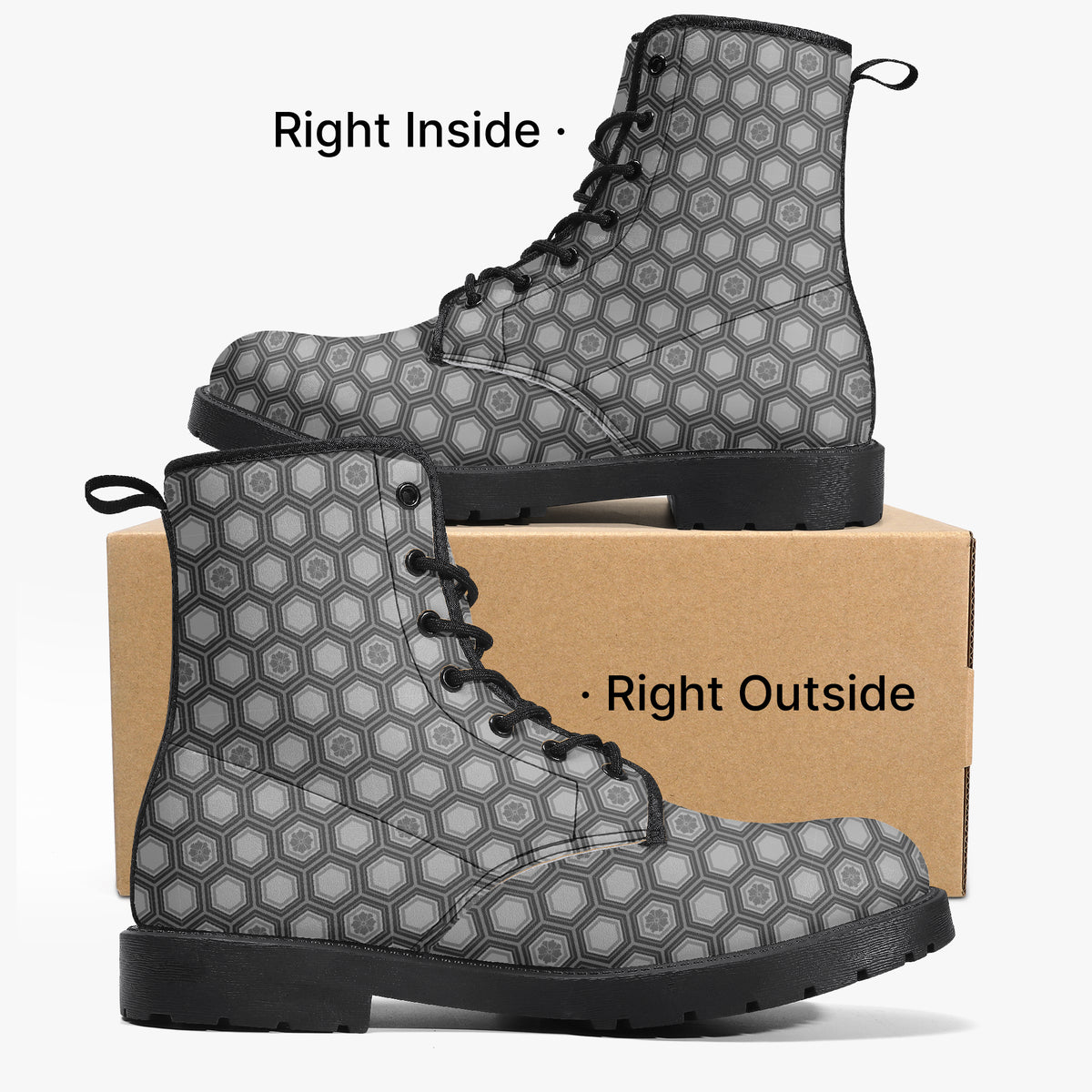 Japanese Wagara - Kikko Black - PU Leather Boots