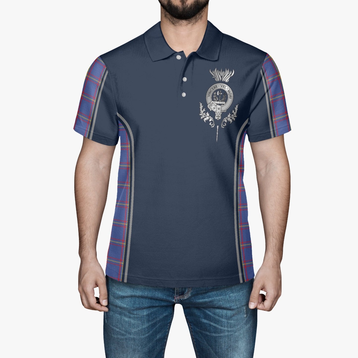 Clan MacLaine Crest & Tartan Polo Shirt