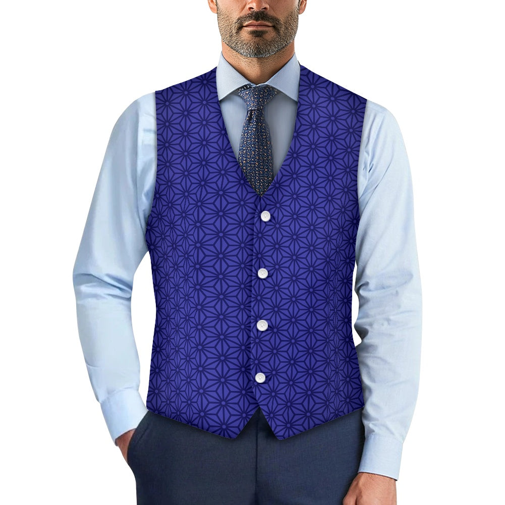 Wagara - Asanoha Blue Suit vest jacket