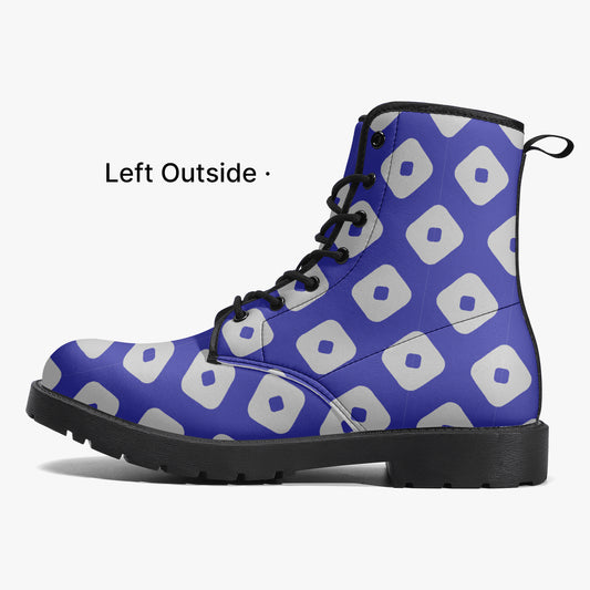 Japanese Wagara - Kanoko Blue - PU Leather Boots