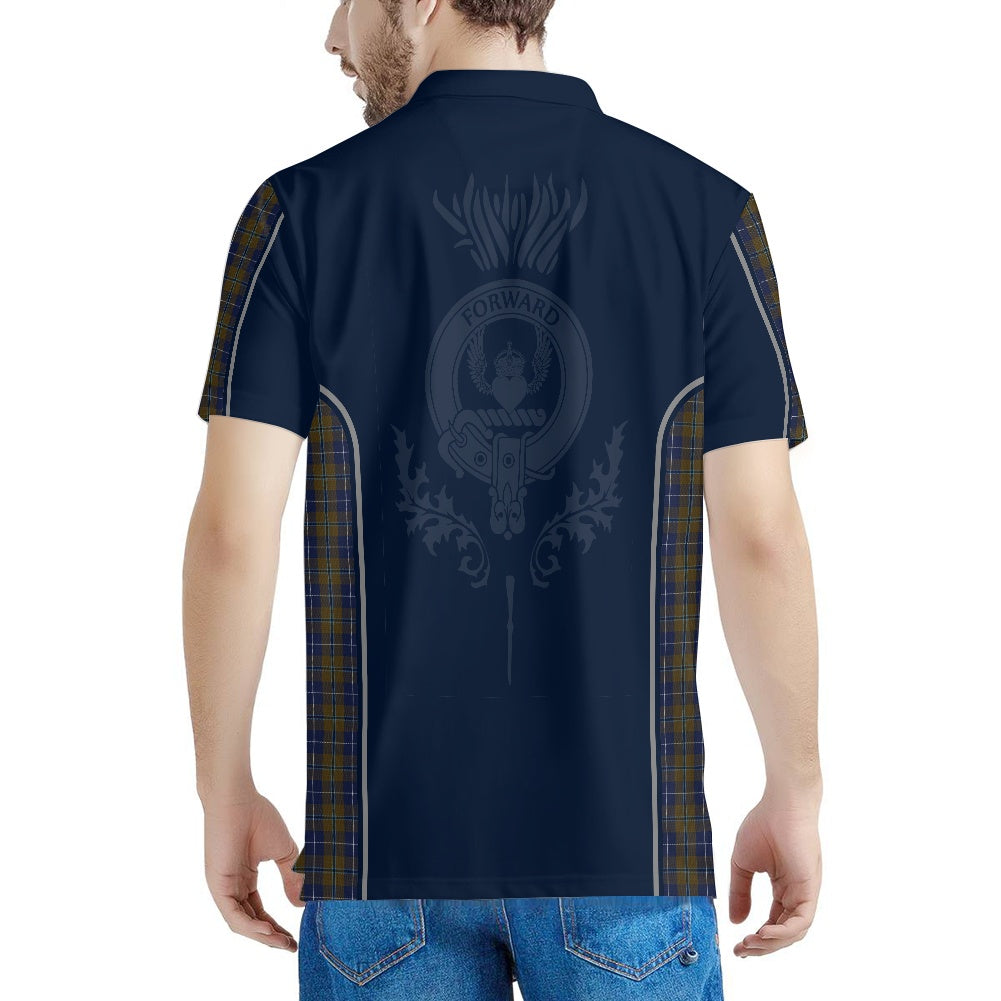 Clan Douglas Brown Tartan & Black Douglas Crest Polo