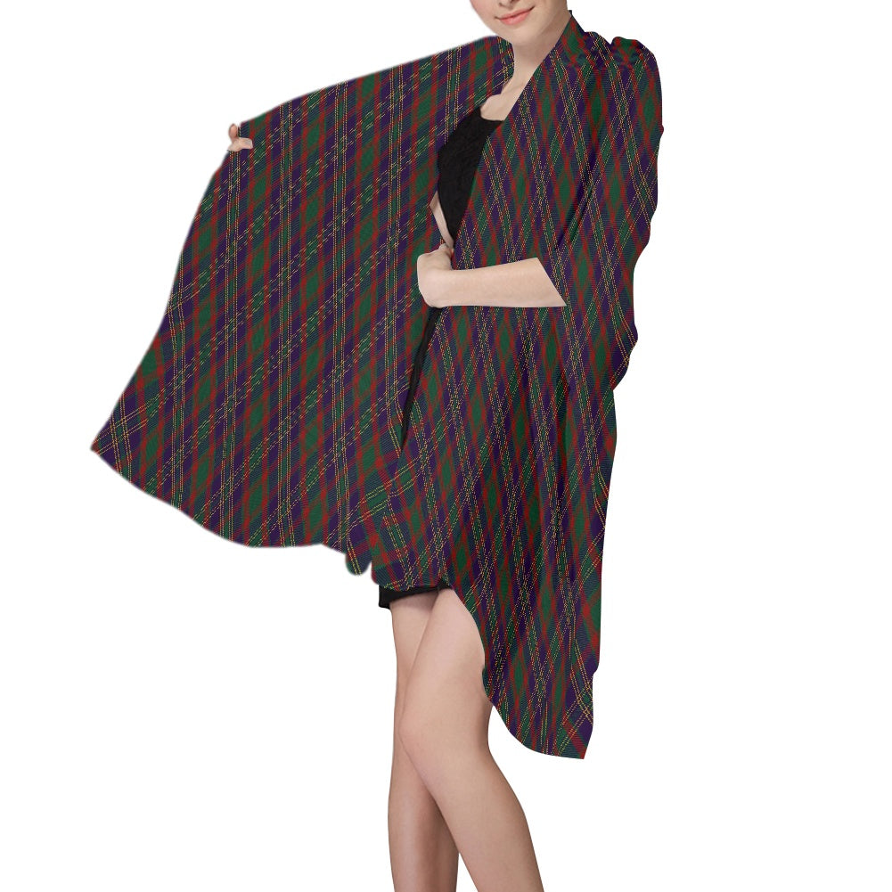 Irish County Cork Tartan Bias Chiffon Scarf