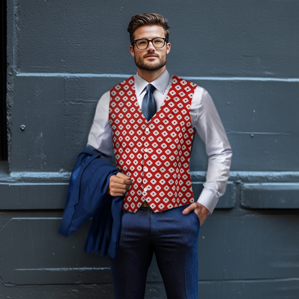 Wagara - Kanoko Red Suit vest jacket