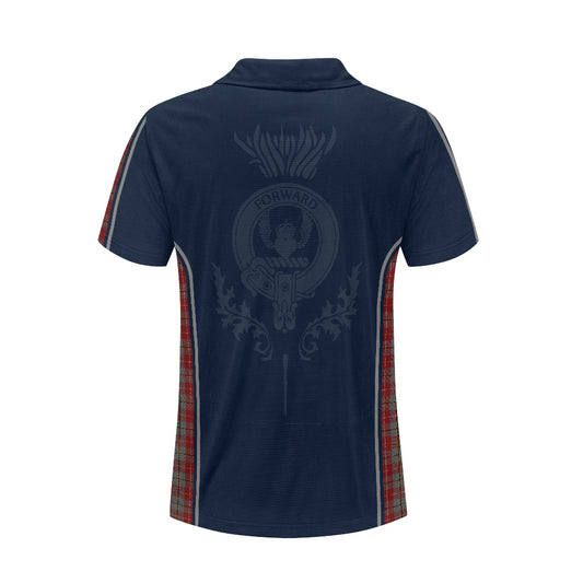 Clan Douglas Ancient Red Tartan & Black Douglas Crest Polo
