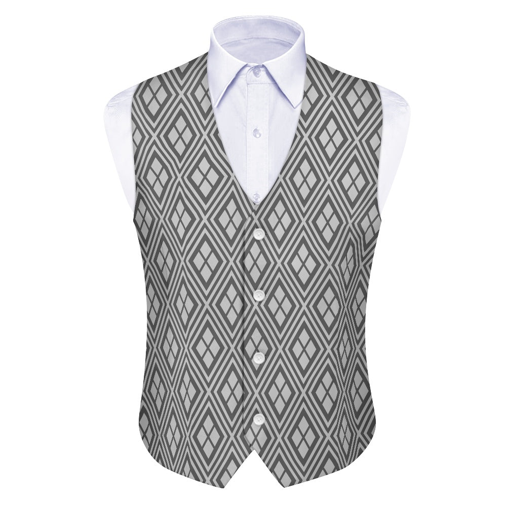 Wagara - Hishi Grey/Silver Suit vest jacket