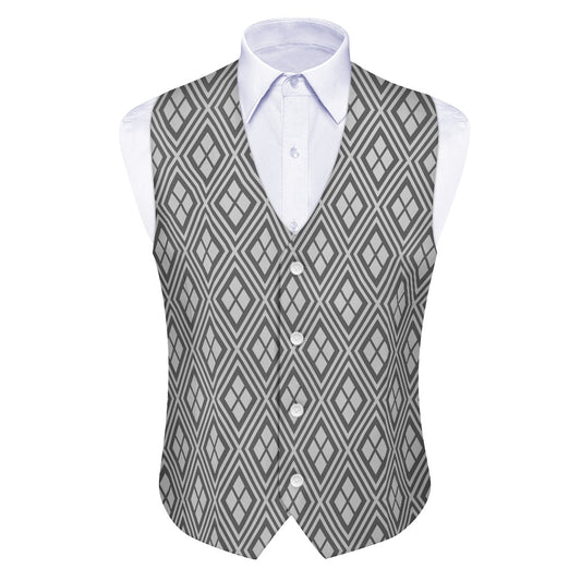Wagara - Hishi Grey/Silver Suit vest jacket