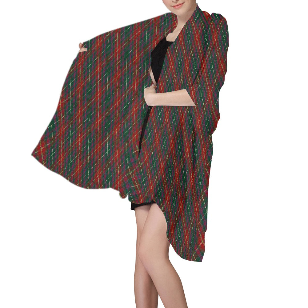 Irish County Meath Tartan Bias Chiffon Scarf