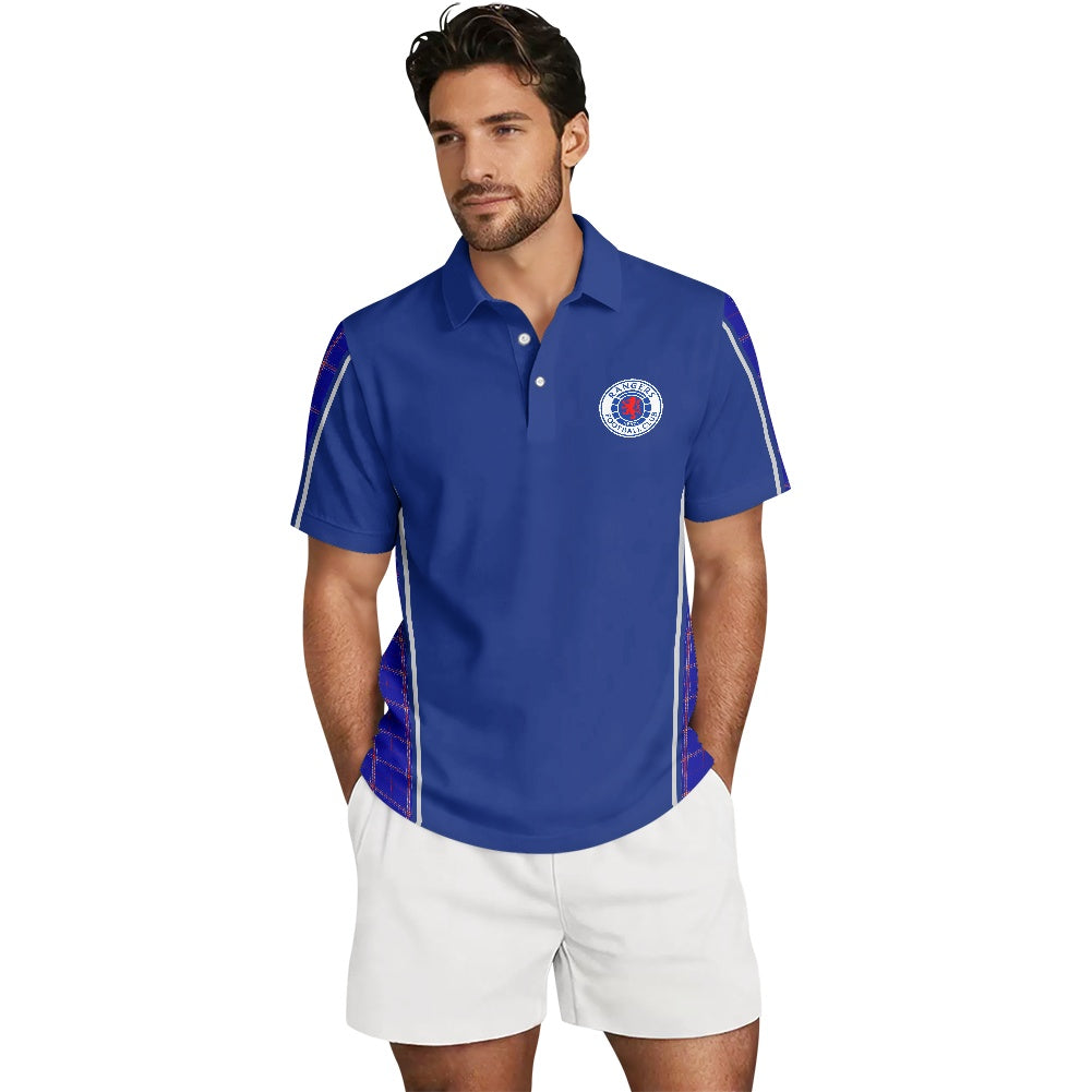 Rangers Lion Crest & Tartan Polo