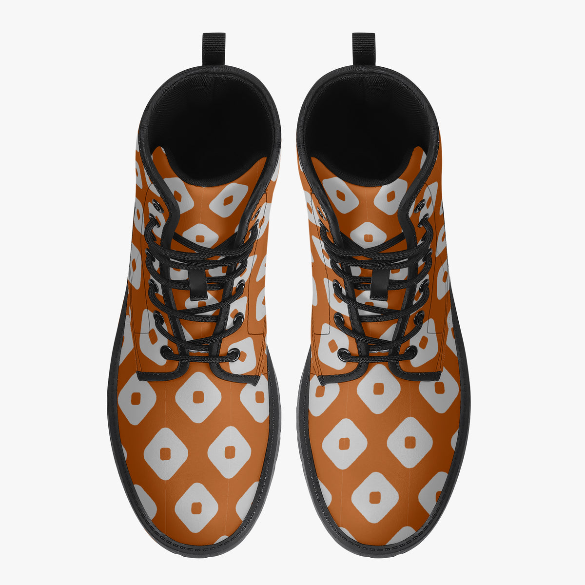 Japanese Wagara - Kanoko Orange - PU Leather Boots